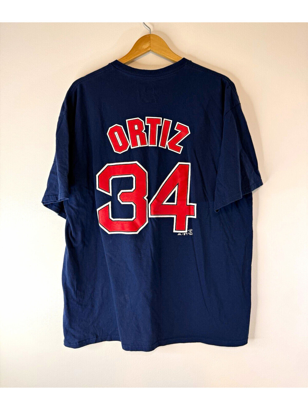 David Ortiz Majestic Boston Red Sox Blue T-Shirt Unisex Adult Size 2XL